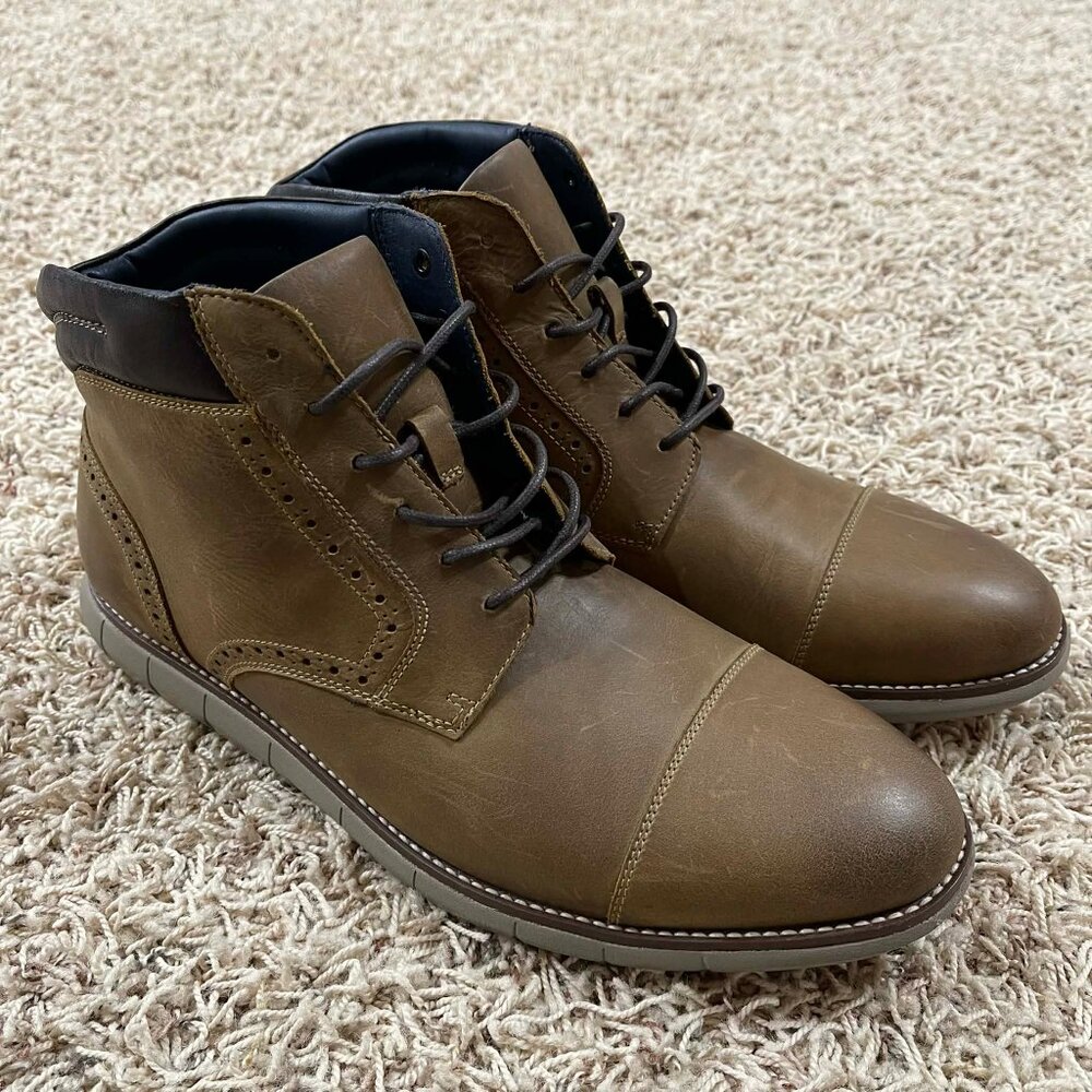 Johnston & Murphy Men’s Memory Foam Holden Plain Toe Boots Brown, Size 11M (New)